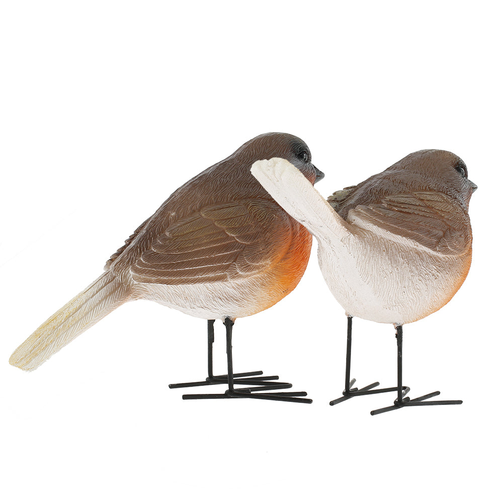 Willstar Polyresin Garden Robin Birds Ornaments Backyard Decor Statues for Yard and Patio Lawn Cute Birds Indoor Outdoor Home Decoration Figurines Animal Statue (2PCS)