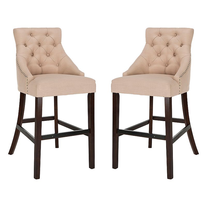 Safavieh Eleni 2-piece Tufted Wing Back Counter Stool Set