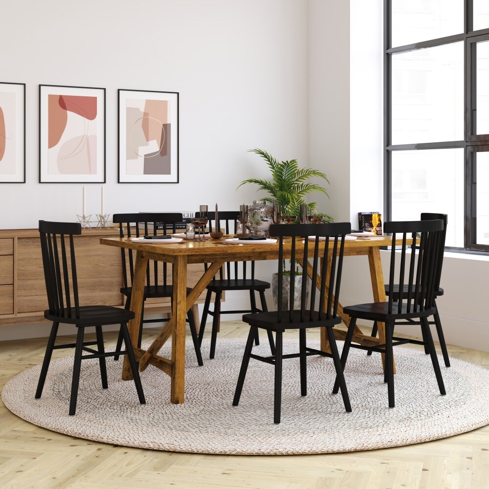 Classic Trestle Base Wood Dining Table