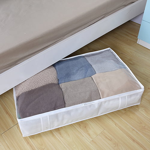 Mainstays Underbed Jumbo Non Woven Closet Organizer Storage Bag, Arctic White