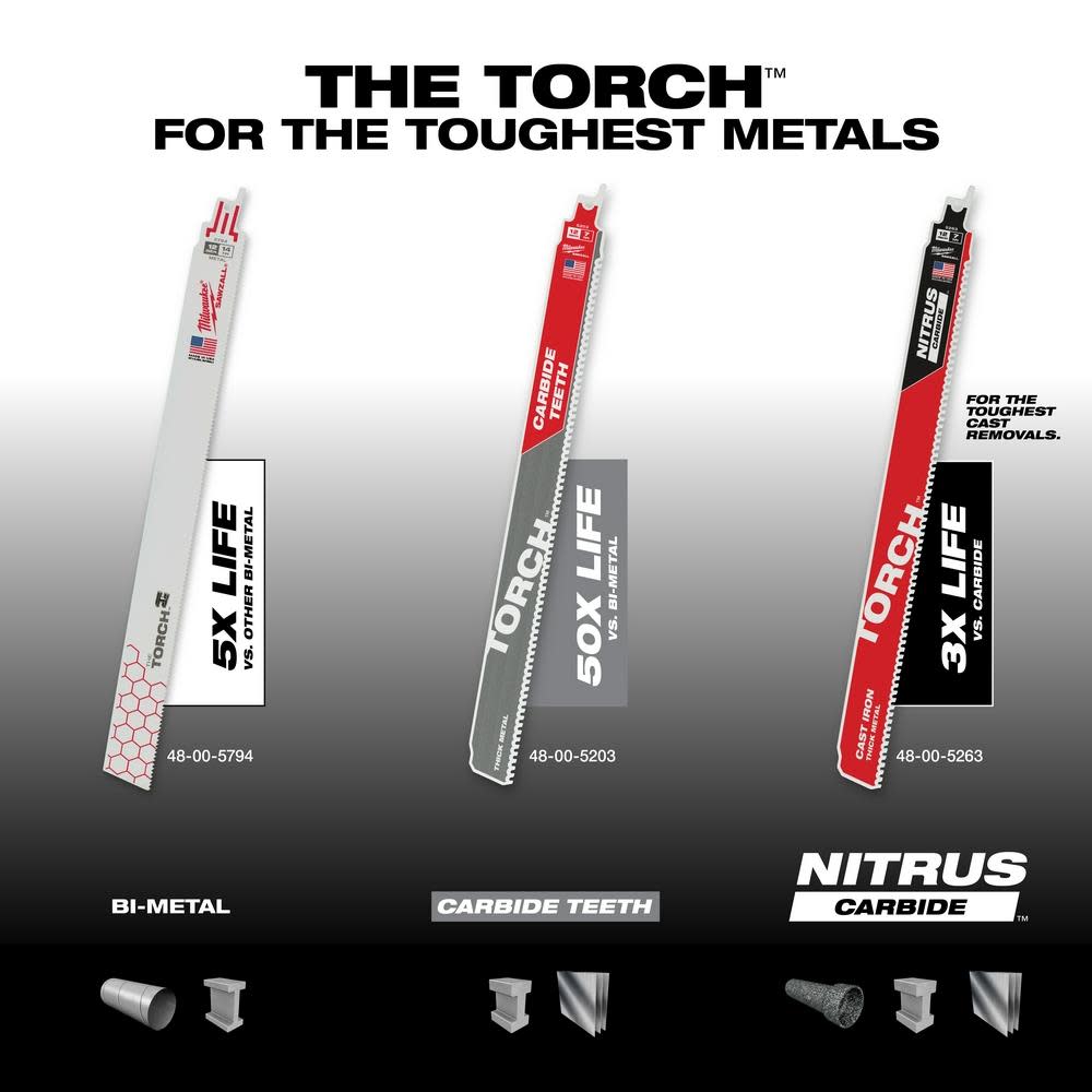 12 in. 14 TPI THE TORCH™ SAWZALL® Blades 5PK ;