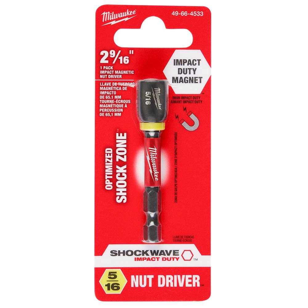 MW SHOCKWAVE Impact Duty 516 in. x 2-916 in. Alloy Steel Magnetic Nut Driver (1-Pack) 49-66-4533