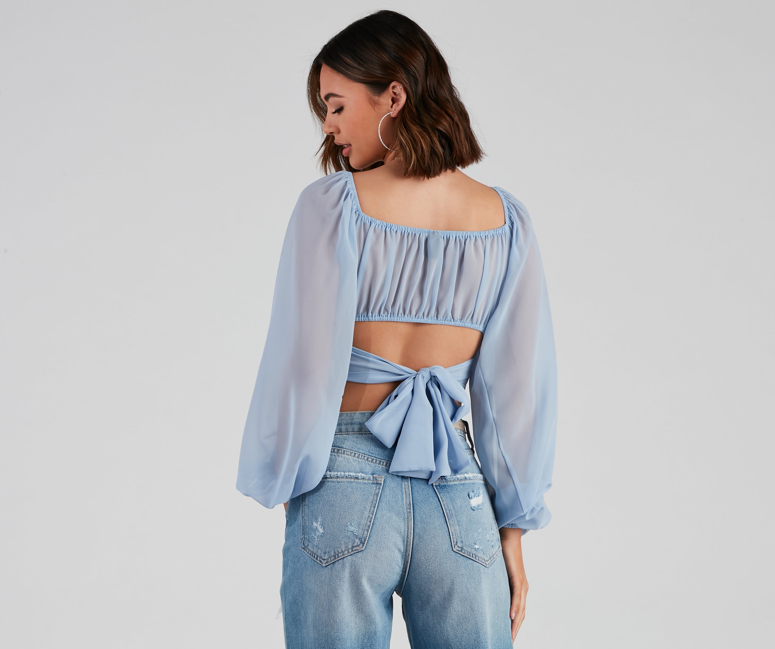 Such A Daydream Chiffon Crop Top