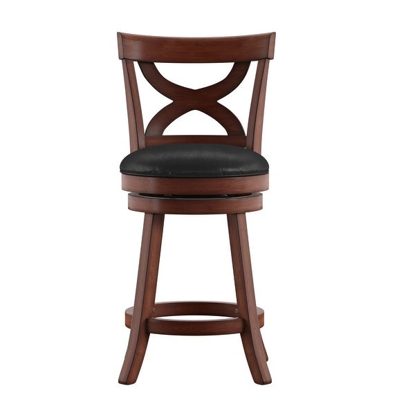 Crosby Cherry X-back 24-inch Swivel High Back Counter Stool by iNSPIRE Q Classic