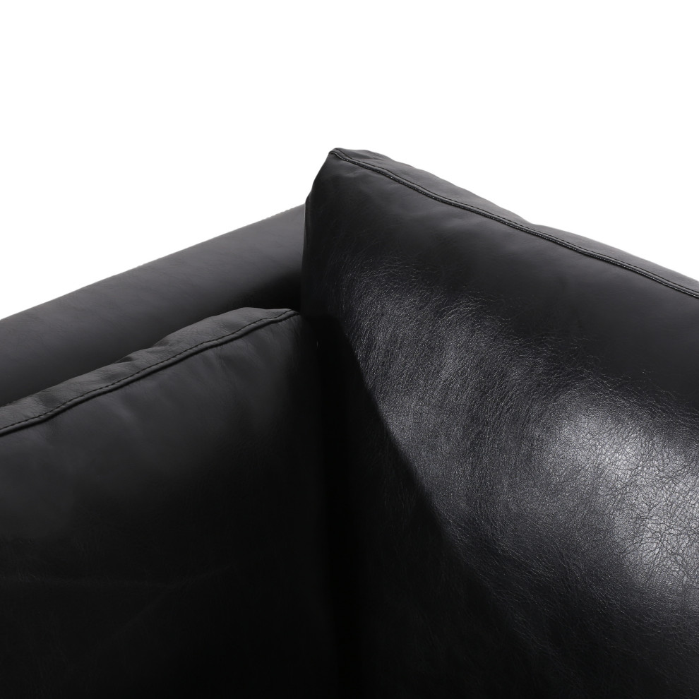 Ayers Faux Leather Upholstered 3 Seater Sofa   Contemporary   Sofas   by GDFStudio  Houzz