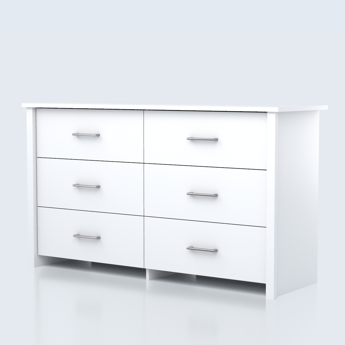 Mainstays Hillside 6-Drawer Dresser， Soft White Finish