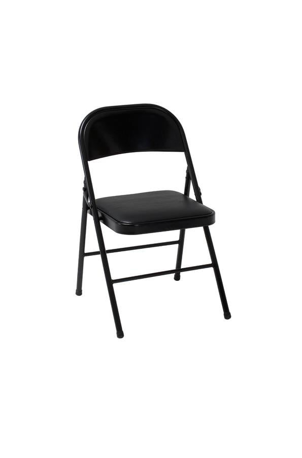 Mainstays Vinyl Folding Chair (4 Pack), Black