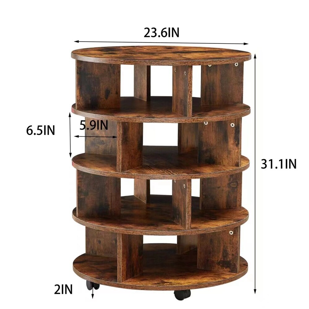 Round Pushable Wooden Shoe Cabinet