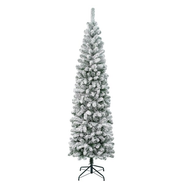 National Tree Company 7.5 ft. Acacia Pencil Slim Flocked Tree