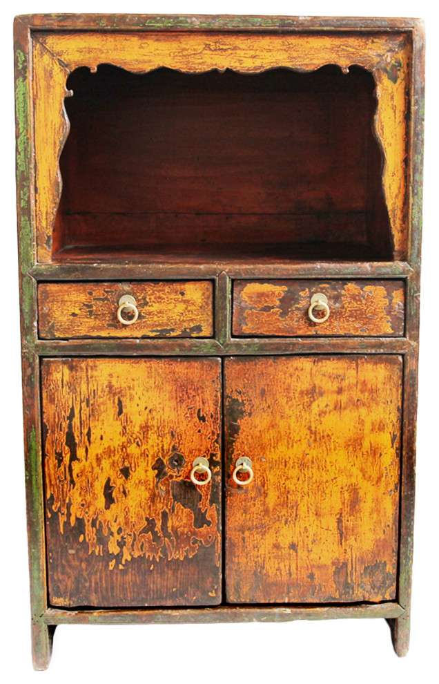 Consigned Antique Mongolian Side Cabinet   Asian   Accent Chests And Cabinets   by Design Mix Furniture  Houzz