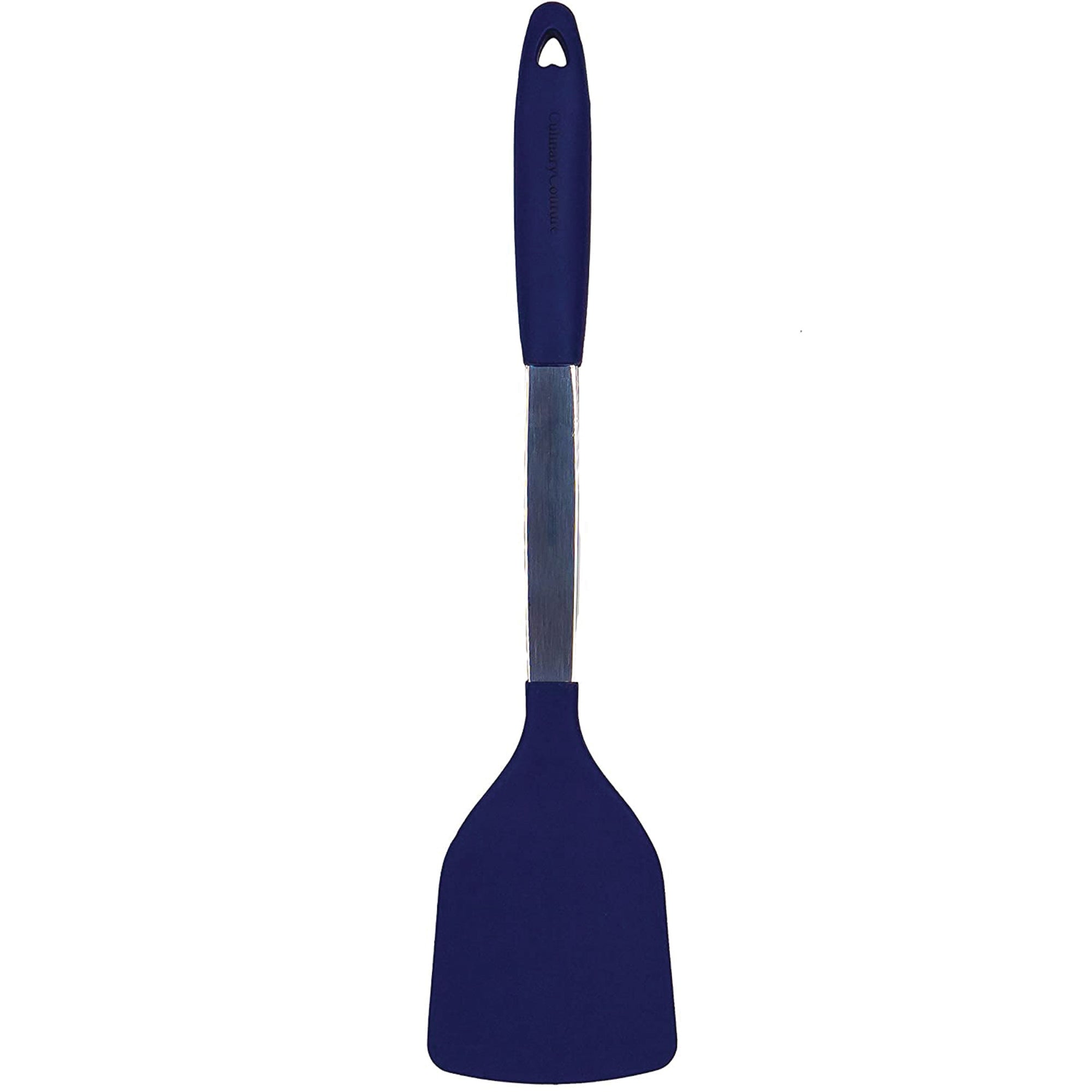 Culinary Couture Silicone Spatula Turner Set Stainless Steel Cooking Utensils Blue