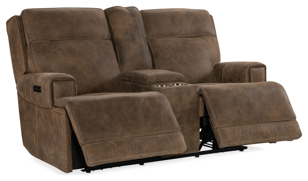 Wheeler Power Console Loveseat With Power Headrest   Loveseats   by Buildcom  Houzz