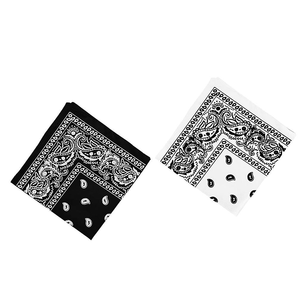 2 Pack Unisex Cotton Paisley Bandana Cowboy Head Scarf Head Wrap