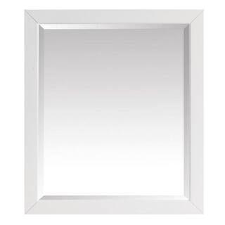 Home Decorators Collection 28 in. W x 32 in. H Framed Rectangular Beveled Edge Bathroom Vanity Mirror in White finish 15101-M28-WT