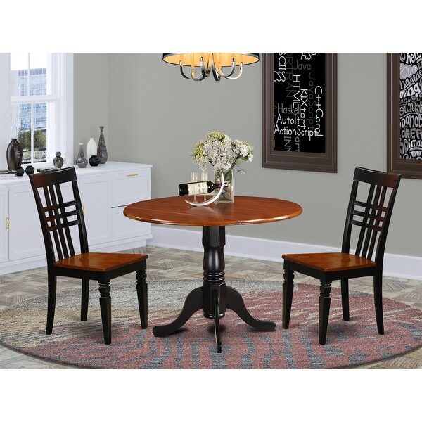 3-Piece Dining Room Table set with Dublin Dining Room Table and 2 Wood Kitchen Chairs - (Color Option)