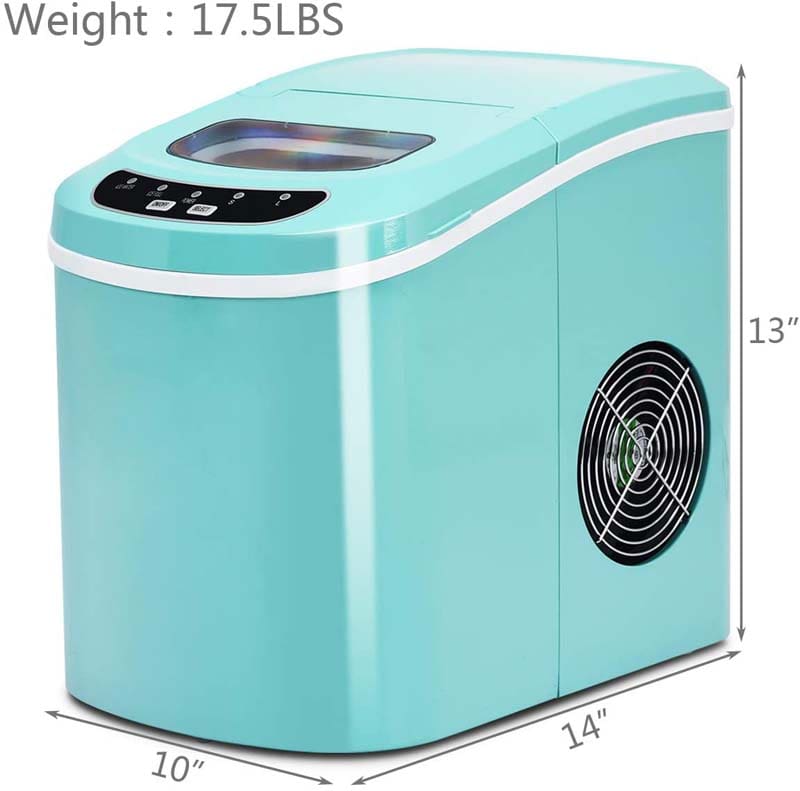 26LBS/24H Mini Portable Ice Maker Countertop, Compact Ice Machine with Ice Scoop