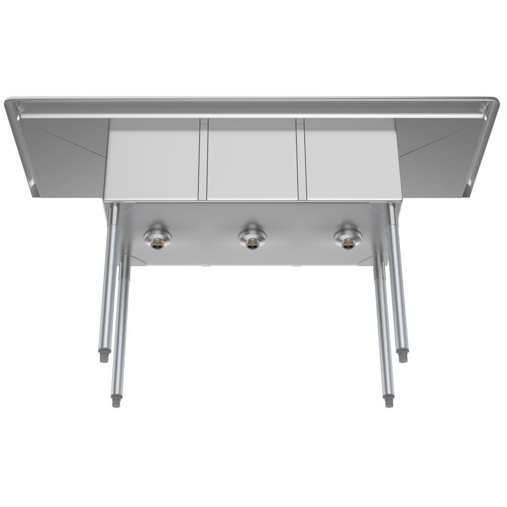 Koolmore 60 in. Freestanding Stainless Steel 3 Compartments Commercial Sink with Drainboard CS312-122