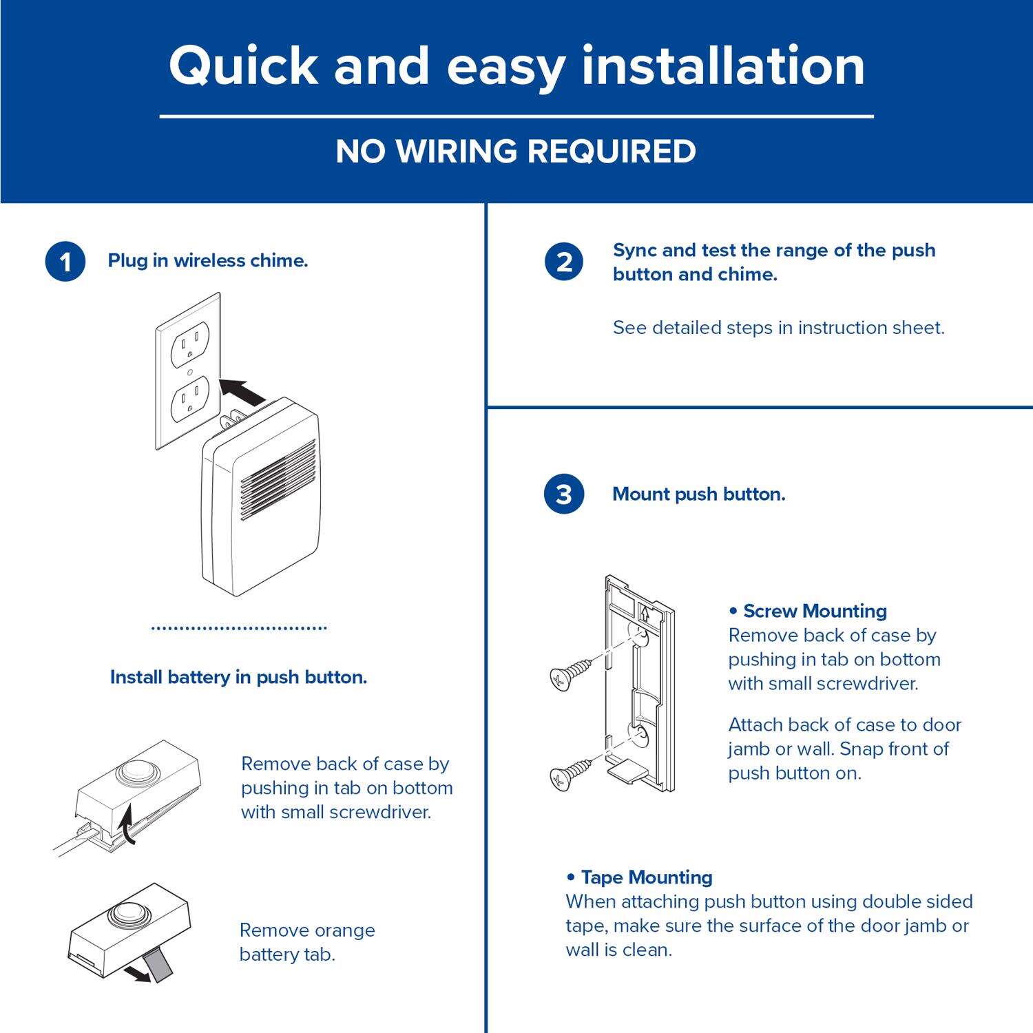 Heath Zenith White Plastic Wireless Door Chime Kit