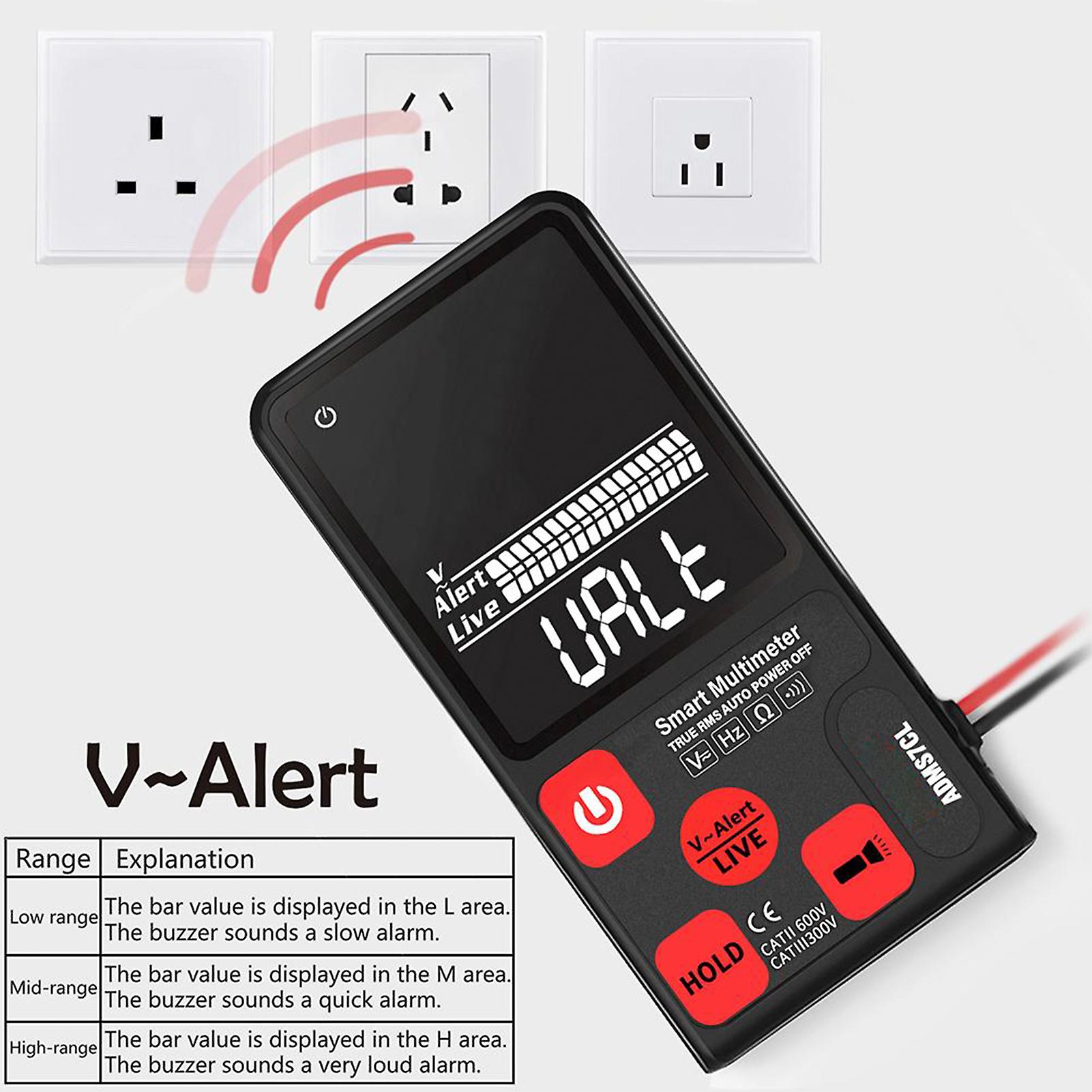 Bside Adms7cl Digital Multimeter Large-screen 6000 Counts Voltage Resistance Frequency Tester