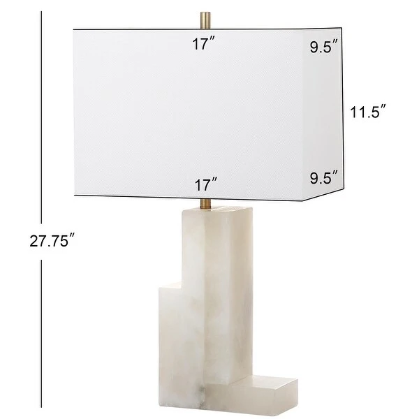 SAFAVIEH Lighting 28-inch Cora White Marble LED Table Lamp - 17