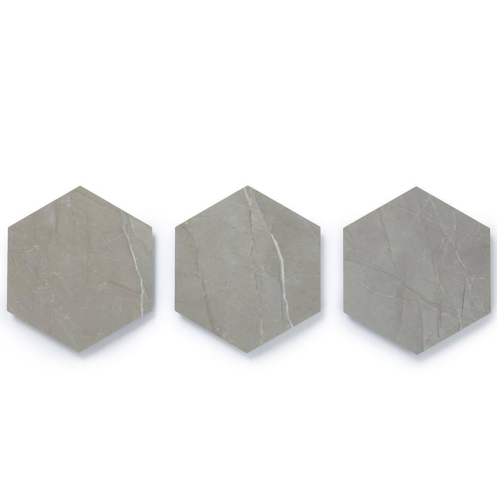 Lucida Surfaces MosaiCore Tundra Gray 28 MIL x 12 in. W x 10 in. L Glue Down Waterproof Vinyl Tile Flooring (12.3 sqftcase) SC-4160