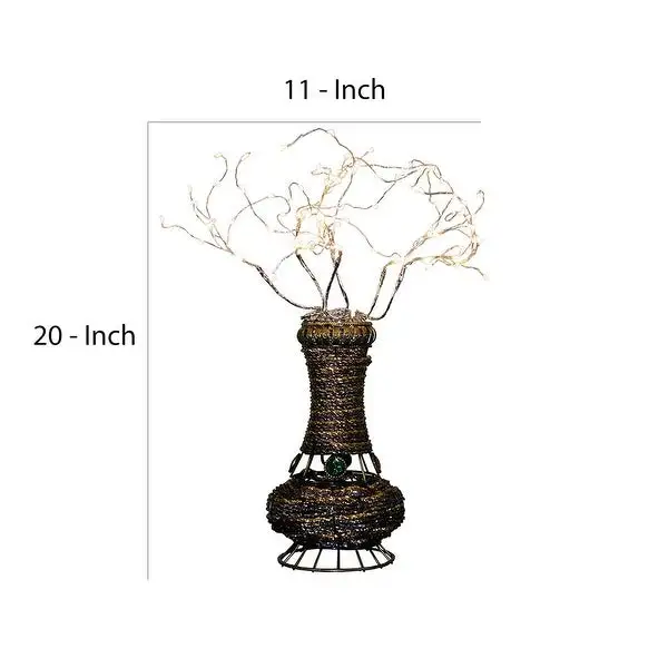 Tree Table Lamp with Aluminum Wire and Multiple LED， White