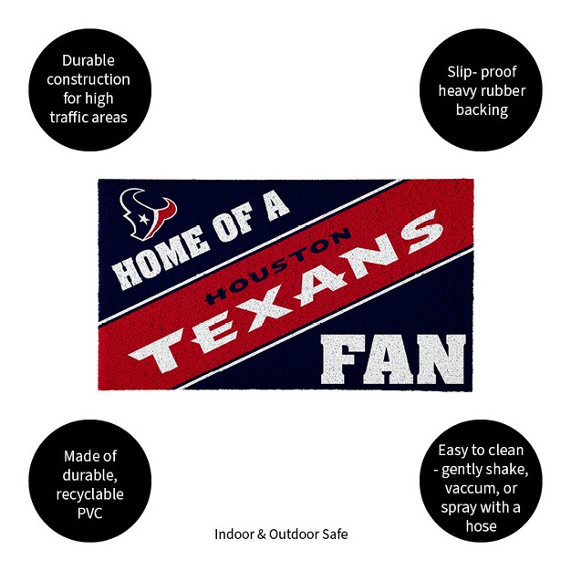 Evergreen Houston Texans Team Turf Mat 28 X 16 Inches Indoor Outdoor Doormat