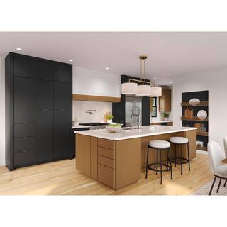 American Woodmark Hanover 14 916-in. W x 14 12-in. D x 34-in. H Cabinet Door Sample in Painted Black 97729