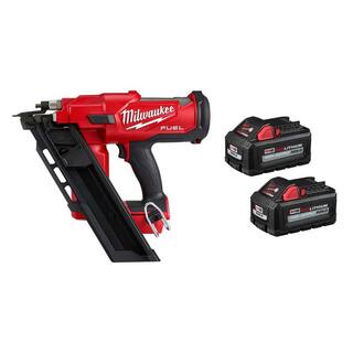 MW M18 FUEL 3-12 in. 18-Volt 30-Degree Lithium-Ion Brushless Cordless Framing Nailer w2-Pack of 6.0ah Batteries 2745-20-48-11-1862