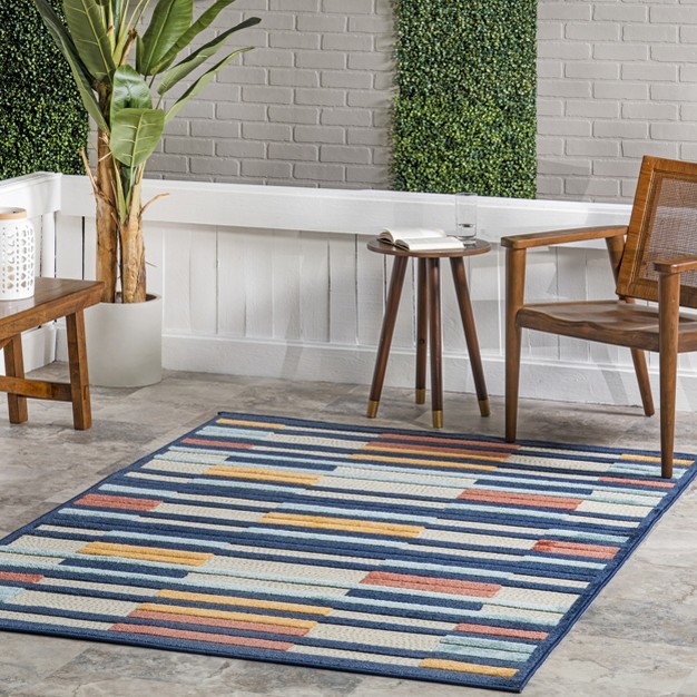 Nuloom Ainslee Elevated Stripes Indoor outdoor Area Rug