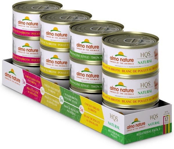 Almo Nature Atlantic Tuna， Chicken and Cheese， Chicken Breast， Chicken and Liver Variety Pack Canned Cat Food