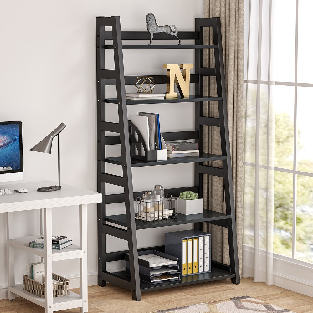 5 Tier Ladder Shelves  Bookshelf Bookcase for Living Room