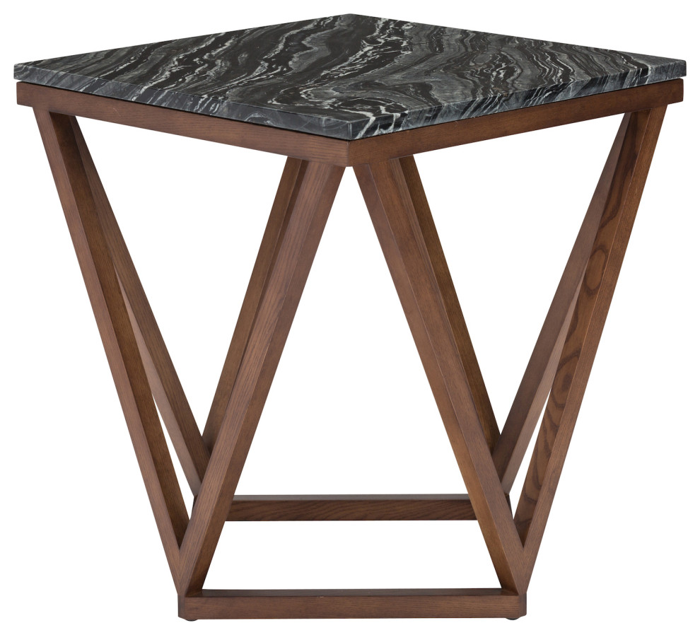 Black Wood Vein Table   Stone   Transitional   Side Tables And End Tables   by EBPeters  Houzz