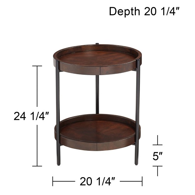 Wide Bronze Walnut Tray Tabletop Shelf For Living Room Bedroom House