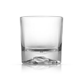 JoyJolt Radiant 10 oz. Mountain Clear Lead Free Crystal Double Old Fashion Set (Set of 4) JC102129