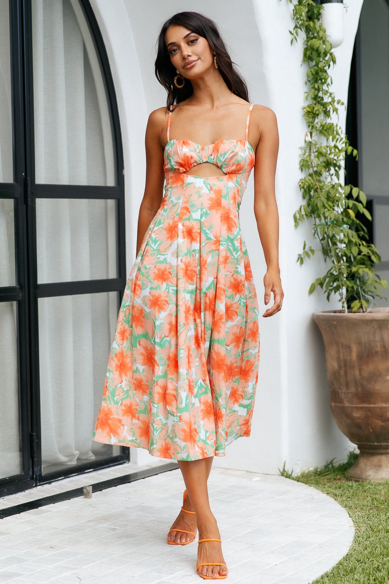 Sunny Skies Midi Dress Floral