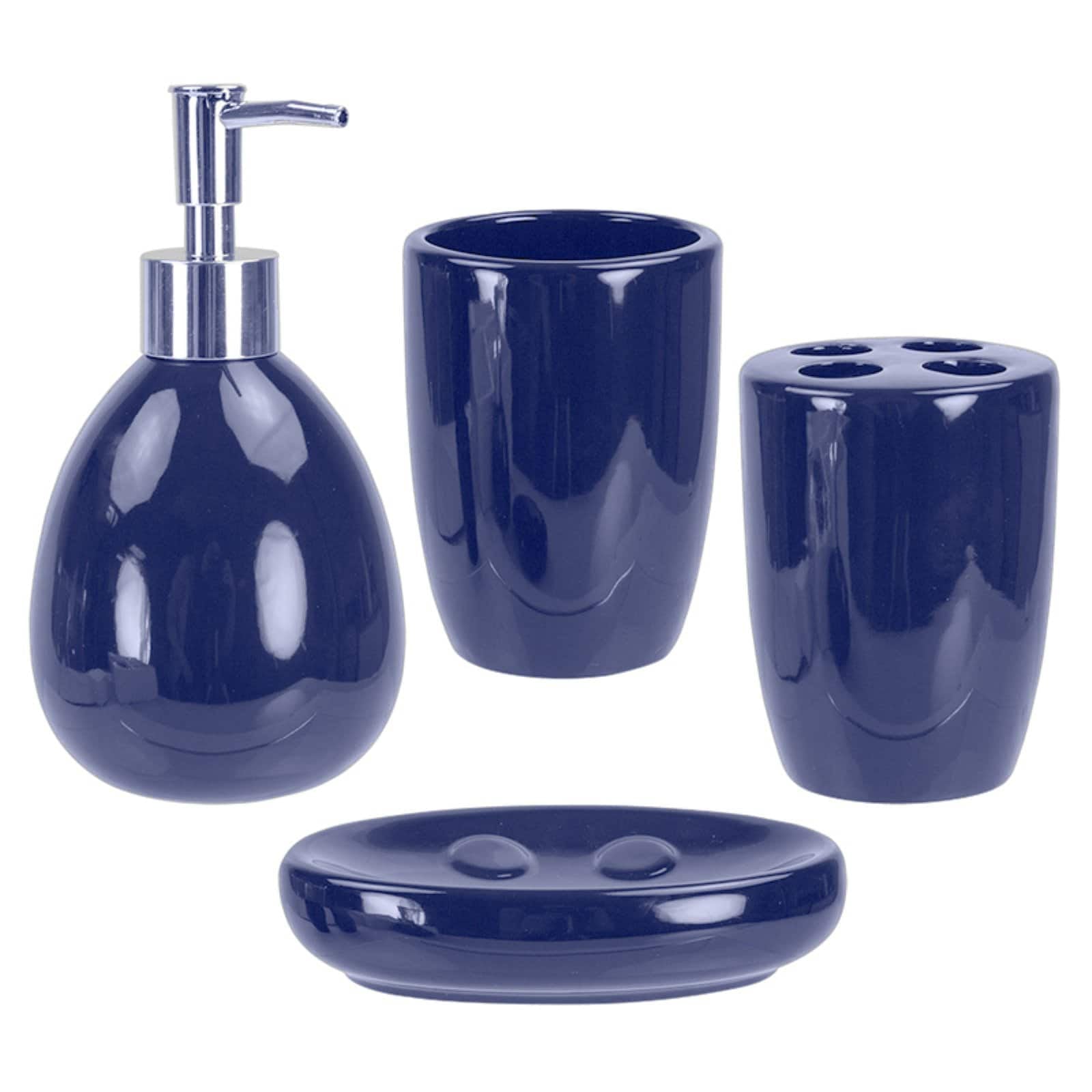 Home Basics 4 Piece Bathroom Accessory Set