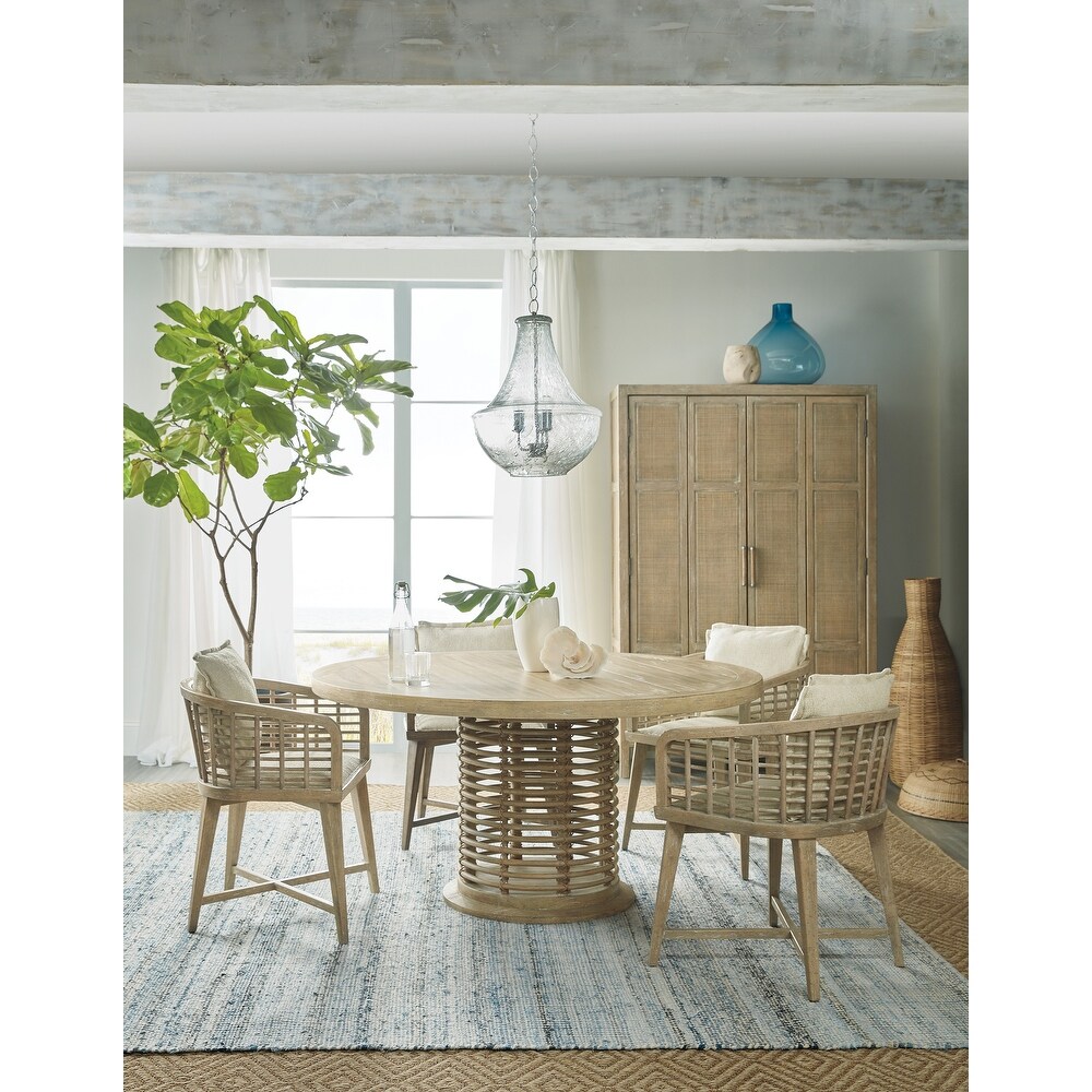 Surfrider 60in Rattan Round Dining Table   60\