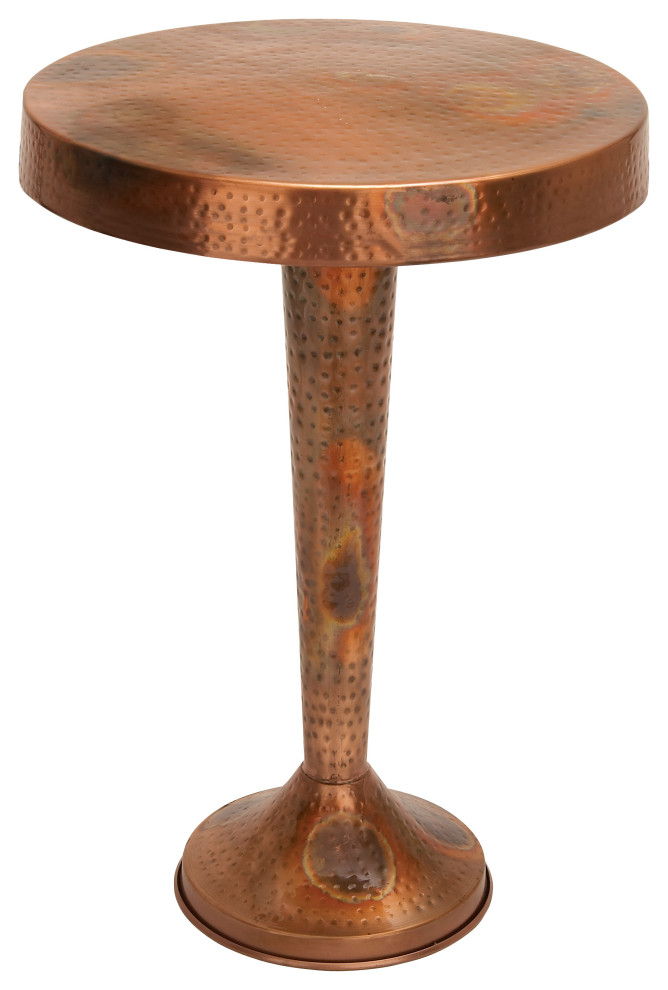 Vintage Copper Aluminum Accent Table 26901   Traditional   Side Tables And End Tables   by GwG Outlet  Houzz