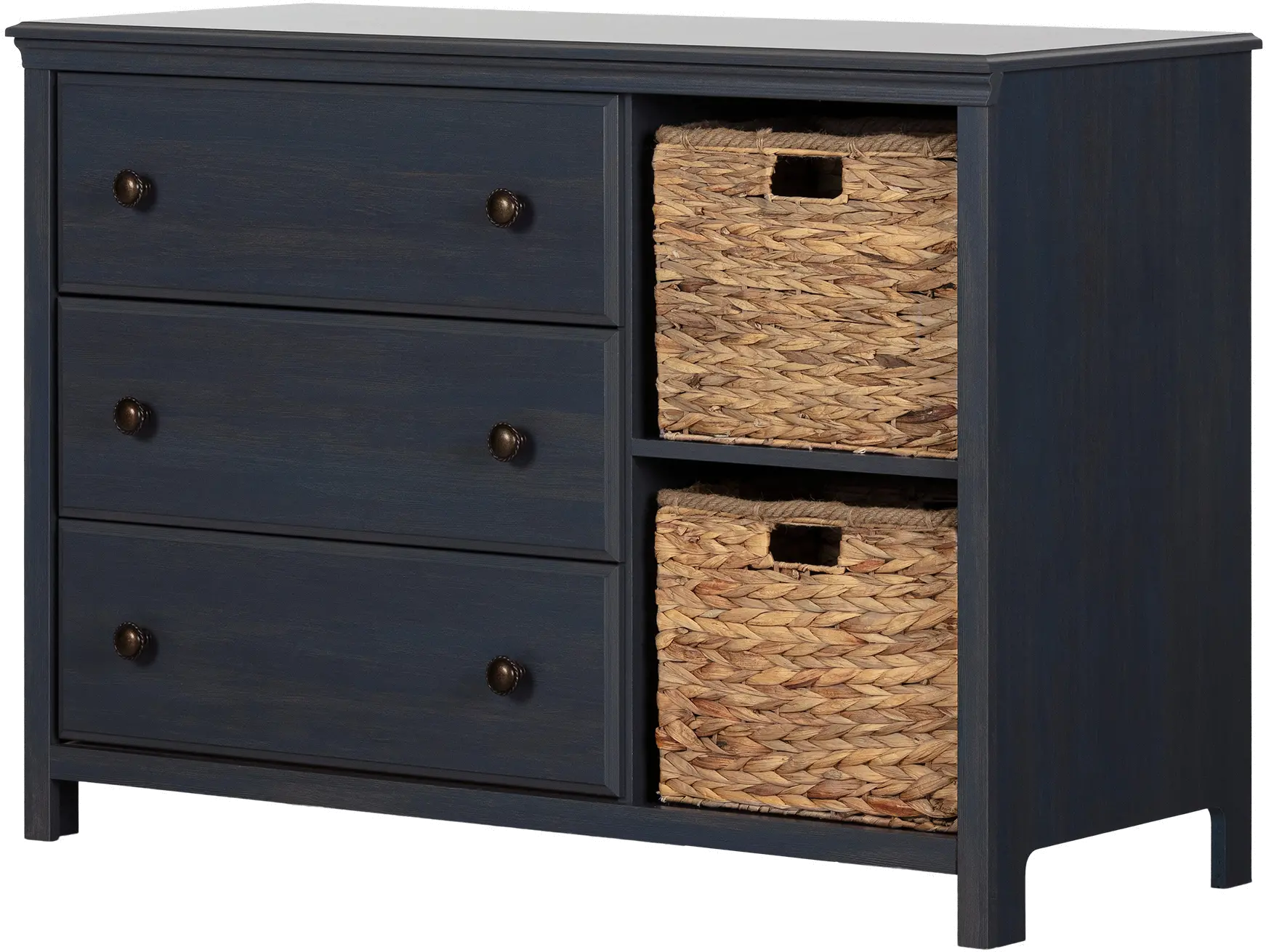 Cotton Candy Blue 3 Drawer Dresser with Baskets - South Shore