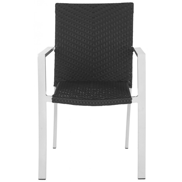 Cordova Stackable Arm Chair set Of 2 Black Safavieh