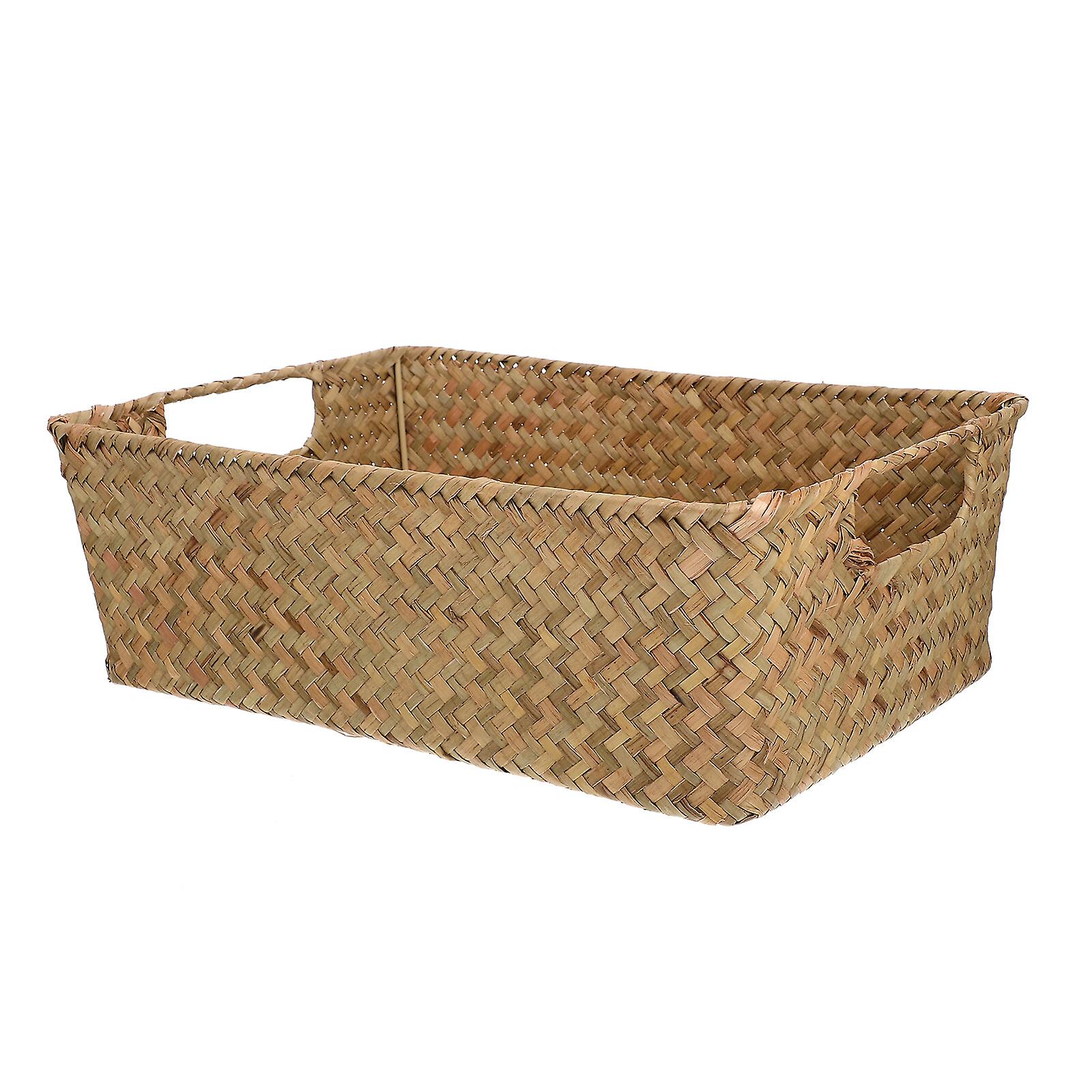 Bread Basket Indoor Bread Container Desktop Sundries Holder Mat Grass Woven Basket