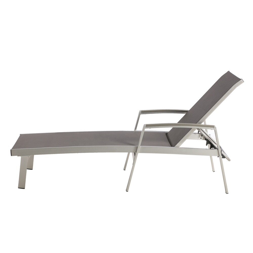 Oxton Outdoor Aluminum Chaise Lounge (Set of 2) by Christopher Knight Home