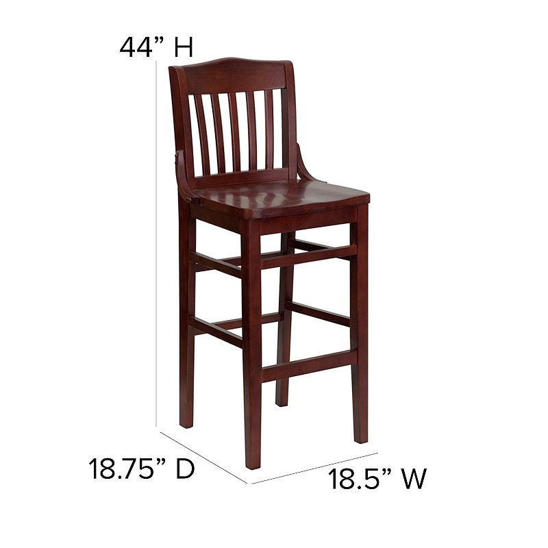 Flash Furniture Hercules Series School House-Back -Wood Restaurant Bar Stool