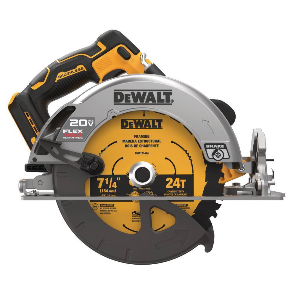 DEWALT DCS573B 20V MAX Cordless Brushless 7-1/4 in. Circular Saw with FLEXVOLT ADVANTAGE (Tool Only)