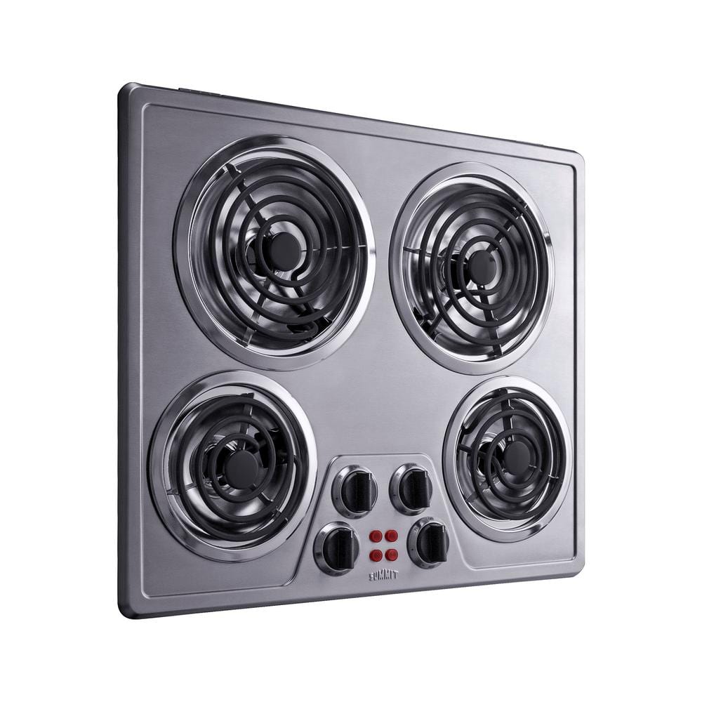 Summit Appliance 24 in Coil Top Electric Cooktop in Stainless Steel with 4 Elements