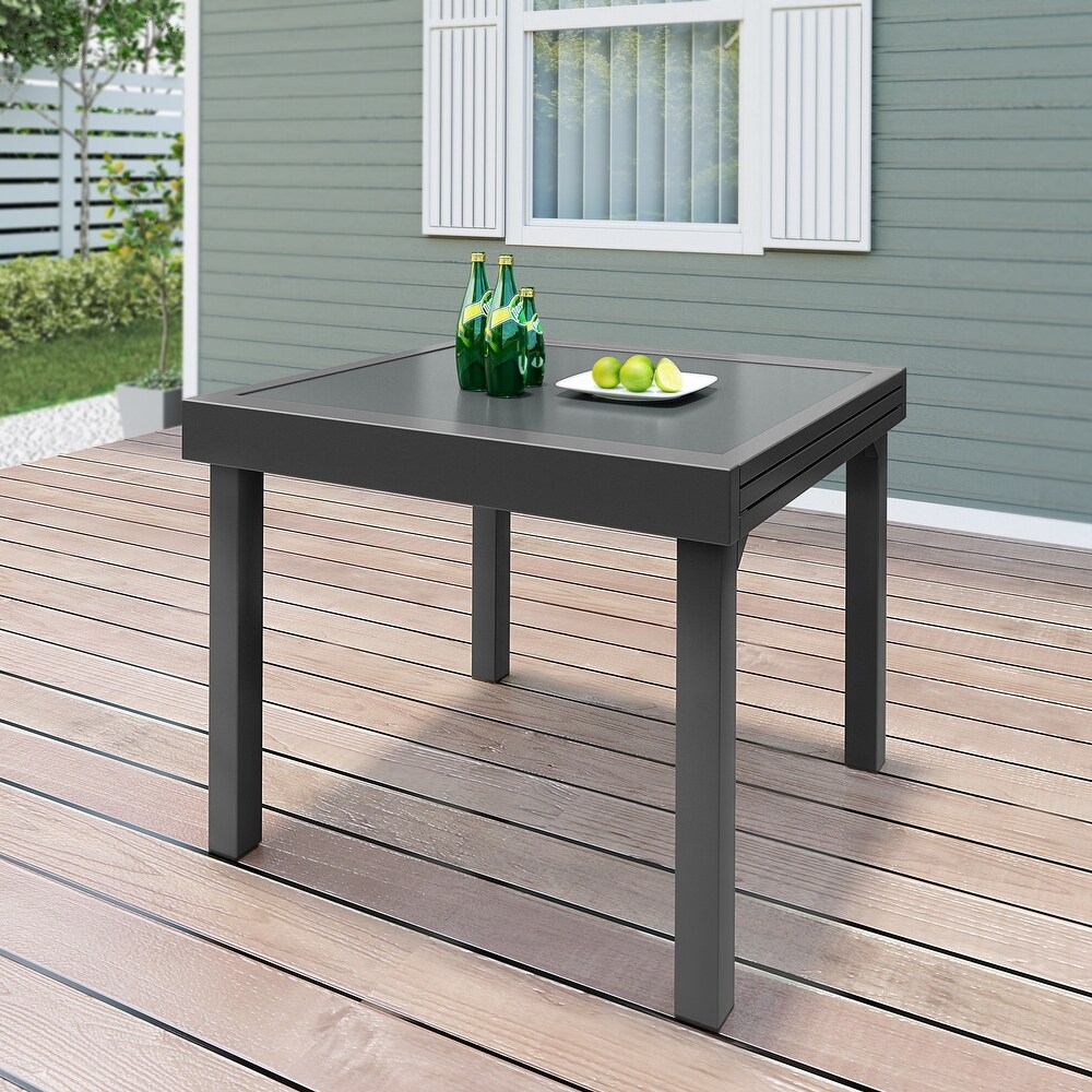 Crestlive Products Outdoor Aluminum Expandable Multifunctional Table   35.4\