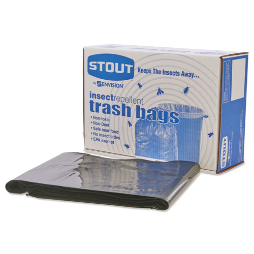 Stout Insect-Repellent Trash Bags | 55 gal， 2 mil， 37