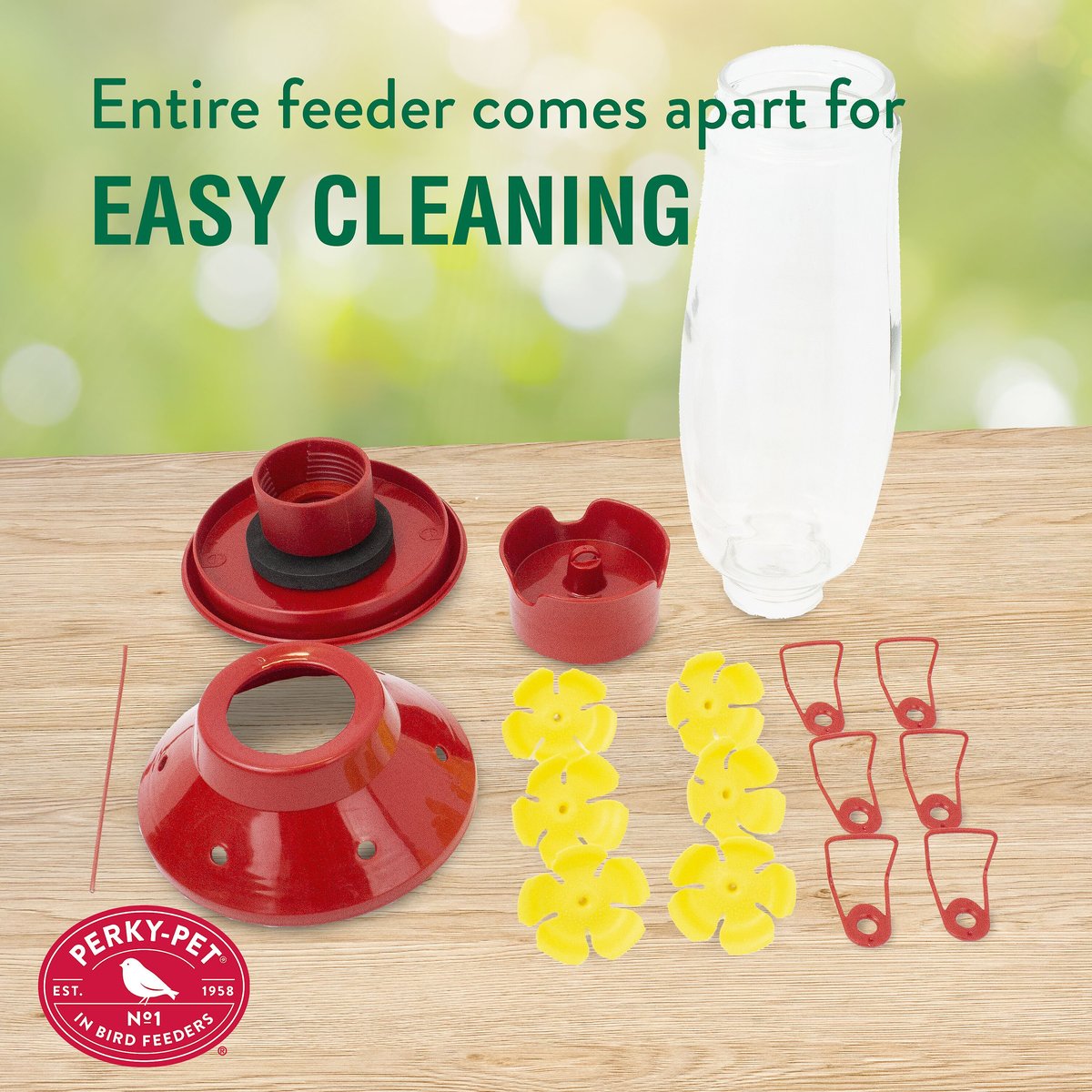 Perky-Pet Top-Fill Grand Master Plastic Hummingbird Feeder， Red， 48-oz 