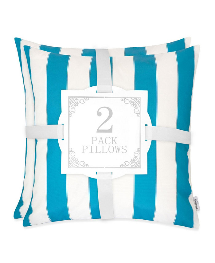 Homey Cozy Olivia Stripe Outdoor Pillow - Set of 2